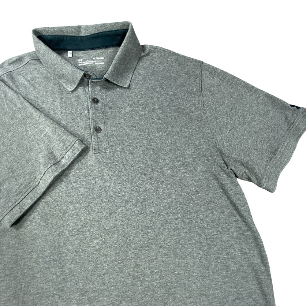 Under Armour Polo Shirt Men XL Short Sleeve Heat Gear Loose Fit Performance Knit